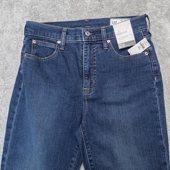 Gap Kick Fit Stretch High Rise Blue Ankle Flare Jeans Denim Womens Size 6 NWT - Picture 4 of 11